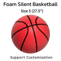 Ballon de basketball silencieux en mousse taille 5 (27,5 po) pour entraînement, rebond sûr et élastique, OEM, fabricant en gros, ballon anti-stress d'intérieur