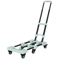 Chariot pliable pliant de camion à main de chariot à bagages mobile résistant de 200kg avec 6 chariots à provisions de roues