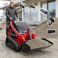 Pengiriman Gratis 360kg 390kg 460kg 750kg 800kg Mini Skid Steer Loader dengan Bucket Sempit 820 mm