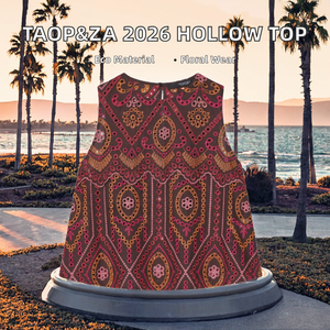 TAOP&ZA Primavera/Verano 2026, Nueva Camiseta sin Mangas para Mujer, Estilo Vintage, Tejida, con Estampado Floral Calado, Transpirable y Ecológica, 100% - Product Image 2