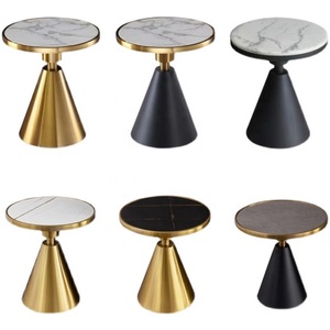 Bàn Đá Cẩm Thạch Tròn Màu Vàng C Bán Chạy Để Bàn Máy Tính Xách Tay Bằng Thép Không Gỉ - Product Image 5