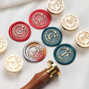 Sceaux à cire avec manches en bois de rose, motif floral pour la décoration - Product Image 3