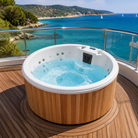 Bain à remous rond extérieur pour 1 à 6 personnes, baignoires de spa en acrylique de luxe, vente flash, bain à remous moderne, jacuzzi extérieur