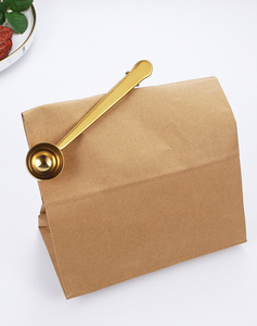 Cuchara de café de acero inoxidable personalizada mango largo SYH1205 cuchara medidora de granos de té oro cobre bolsa de Metal Clip Uso de mezcla de alimentos - Product Image 2