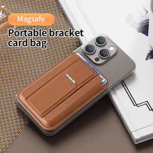 Portefeuilles magnétiques de luxe avec logo personnalisé pour porte-cartes <span class=keywords><strong>Apple</strong></span>, béquille, charnière en cuir pour iPhone, support pour <span class=keywords><strong>portefeuille</strong></span> <span class=keywords><strong>Magsafe</strong></span> - Product Image 3