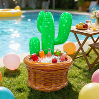 Seau à glace gonflable en PVC en forme de cactus pour l'été, idéal pour les fêtes, les boissons, la bière, le cola, les barbecues et comme support de boissons au bord de la piscine