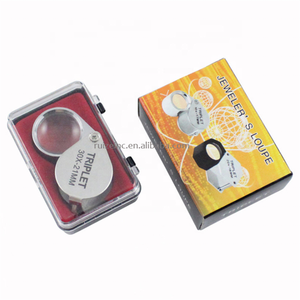 Metal Jewelry Magnifying Glass Jewelers Eye Tool Folding Loupe Glass <strong>Lens</strong> Magnifying <strong>Triplet</strong> Glass - Product Image 3