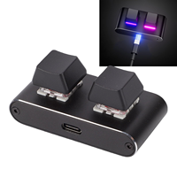Clavier mécanique programmable à 2 touches en alliage d'aluminium, clavier macro USB avec interrupteurs rouges pour le jeu, raccourcis personnalisés