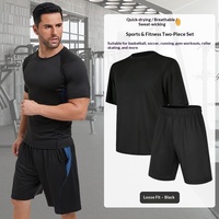 Ensemble de sport athlétique pour homme, 5 pièces, coupe ajustée, 100 % nylon, séchage rapide, respirant, haute performance