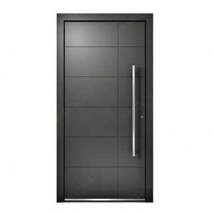 Puerta Principal Moderna de Acero Inoxidable de <span class=keywords><strong>Alucasa</strong></span> Designs, Diseños de Puertas Principales de Acero Inoxidable, Puerta Doble para Casas - Product Image 3