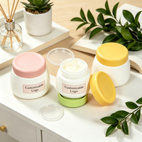 Pots en plastique PP ronds et mignons personnalisables avec logo, 15g, 30g, 50g, vides, pour crèmes cosmétiques, avec couvercles colorés, pour crème visage et mains