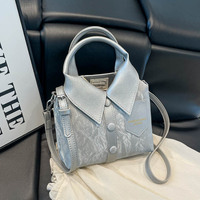 Nuevo Bolso Bandolera de PU con Cremallera para Mujer, Diseño de Camisa, Primavera 2026, Bolsos de Mano para Mujer