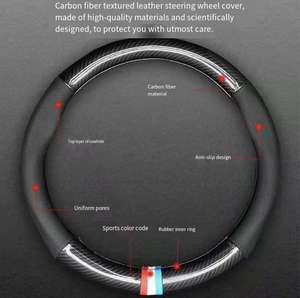 Nouvelle housse <span class=keywords><strong>de</strong></span> volant <span class=keywords><strong>de</strong></span> <span class=keywords><strong>voiture</strong></span> en fibre <span class=keywords><strong>de</strong></span> carbone-Universelle pour toutes les saisons-Housse <span class=keywords><strong>de</strong></span> volant pour <span class=keywords><strong>achat</strong></span> transfrontalier sur Amazon - Product Image 4