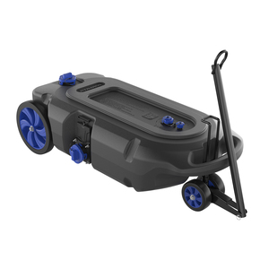 Réservoir à déchets portable pour <span class=keywords><strong>camping</strong></span>-<span class=keywords><strong>car</strong></span> de 34 gallons, avec grandes roues robustes et trou de <span class=keywords><strong>vidange</strong></span> bas, incluant un adaptateur de remorquage en acier amovible - Product Image 1