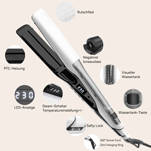<span class=keywords><strong>Plancha</strong></span> <span class=keywords><strong>de</strong></span> <span class=keywords><strong>Pelo</strong></span> Ukliss <span class=keywords><strong>con</strong></span> <span class=keywords><strong>Vapor</strong></span> para el Cuidado del Cabello Seco, Encrespado y Dañado - Product Image 2