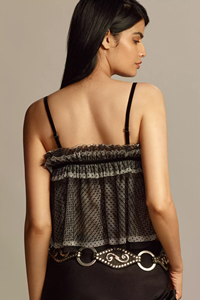 Oem Customization abbigliamento Factory Ladies Spaghetti Dot a strati volant in <span class=keywords><strong>Tulle</strong></span> <span class=keywords><strong>Camicetta</strong></span> da donna top - Product Image 4
