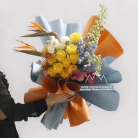 Série de papier synthétique Fenghua, enduit de PE, imperméable, artistique, pour emballer des bouquets floraux, emballage cadeau, 38 cm * 53 cm, emballage pour fleurs