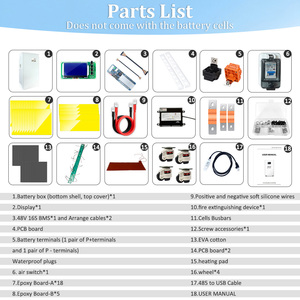 HAKADI 16S 280A Kit de bricolaje móvil para 280Ah 302Ah 304Ah 314Ah Batería <span class=keywords><strong>48V</strong></span> Sistema de almacenamiento de energía personalizado con <span class=keywords><strong>Seplos</strong></span> 200A <span class=keywords><strong>BMS</strong></span> - Product Image 6