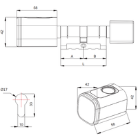 Serrure cylindrique intelligente Euro avec déverrouillage par empreinte digitale/carte/application et stockage cloud pour portes en aluminium, acier, verre et bois
