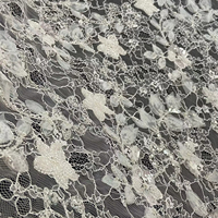 Tissu en dentelle française 3D floral perlé et brodé de paillettes, blanc, sans cordon, pour robe de soirée, de mariée ou de cérémonie