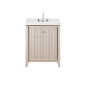 Meuble de salle de bain haut de gamme sur pied avec comptoir et lavabo encastré - Product Image 1