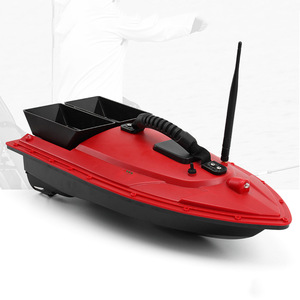 Barco Cebador de Pesca RC 54x27x21cm con Control Remoto de 500m, 2 Tolvas, Retorno con un Botón, Plástico Rojo, Alimentado por Batería - Product Image 1