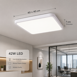 โคมไฟเพดาน LED สี่เหลี่ยมทันสมัย 42W อะคริลิคติดพื้นผิว สามสี สำหรับตกแต่งบ้านภายในห้องนั่งเล่นห้องนอน - Product Image 4