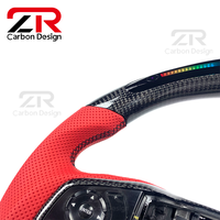 Volant de course sport en fibre de carbone personnalisé avec LED et revêtement cuir pour Honda Civic 10ème génération, CRV, Breeze, XRV