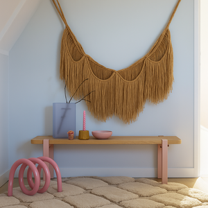 Fabriqué à la main en fibre de <span class=keywords><strong>jute</strong></span> Art minimaliste en <span class=keywords><strong>macramé</strong></span> pour <span class=keywords><strong>macramé</strong></span> vertical maison tenture murale pépinière matériaux naturels durables - Product Image 3