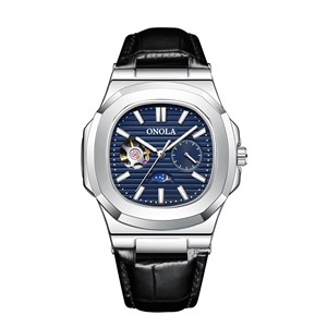 ONOLA 3855 <span class=keywords><strong>Montre</strong></span> squelette de luxe pour homme, tourbillon mécanique de haute qualité avec phase de lune, étanche, affichage <span class=keywords><strong>soleil</strong></span>-lune-étoiles - Product Image 2