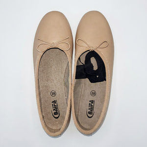 BAIFA ENTERPRISES BE-1010 Chaussures plates de ballet souples 100 % cuir pour femmes, danse latine, personnalisables, confortables, durables, en tissu de coton - Product Image 1