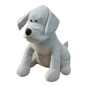 Butée de porte décorative en peluche style européen, bleu marine, beige, gris, à poser au sol, pour usage domestique - Product Image 4