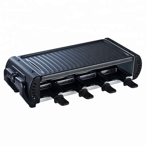 1200W Raclette-Grill Indoor-Barbecue-Grillplatte mit Antihaftbeschichtung Flache & Geriffelte Oberflächen - Product Image 4