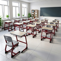 Ensemble de mobilier scolaire personnalisable et disponible en gros pour les salles de classe, table et chaise d'étude de style moderne