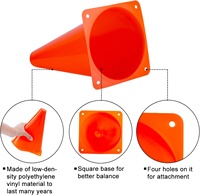 Cônes de football multicolores de 7 pouces pour l'entraînement sportif, marquage de terrain, obstacle, marqueur d'agilité, en plastique, pour la pratique du football - Approvisionnement direct usine
