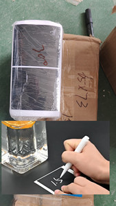 Pichet à eau en plastique de 500ml transparent avec tube de glace 1L 1.5L <span class=keywords><strong>Carafe</strong></span> à lait pour boisson avec stylo et étiquette - Product Image 5