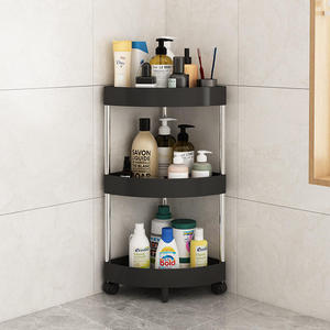 Organiseurs de rangement pour la maison, support d'étagère d'angle à 3 niveaux, gain de place, étagère de rangement multifonctionnelle en plastique - Product Image 3
