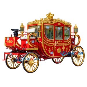 Calèche de transport spéciale de luxe sculptée en or / Calèche royale de mariage / Calèche touristique de visites - Product Image 4