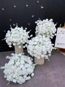 ดอกกุหลาบผ้าไหมสีขาวประดิษฐ์ ลูกบอลดอกไม้ตกแต่งงานแต่งงาน ของประดับตกแต่งโต๊ะกลาง จัดดอกไม้ อุปกรณ์จัดงานปาร์ตี้ - Product Image 3