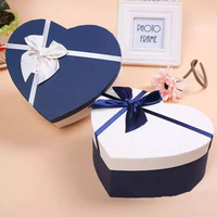Großhandel OEM ODM Handgefertigte Herzförmige Starre Geschenkbox mit Satinschleife für Valentinstag, Hochzeitsantrag, Blumen, Schokolade, Kerzen