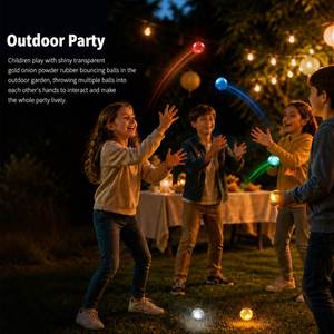 Pelota de Goma Transparente con Purpurina de 4.5cm, con 2 LED Activados por Impacto, Personalizable con Logotipo OEM, para Marketing y Regalos Promocionales - Product Image 3