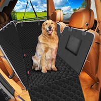 Tapis de siège auto pour animaux de compagnie, pour chiens de taille moyenne à grande, en tissu Oxford, pour siège arrière, portable, imperméable, noir et blanc