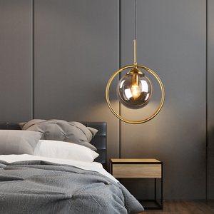 Globo di <span class=keywords><strong>vetro</strong></span> luce pendente regolabile altezza oro medie dimensioni LED lampadario <span class=keywords><strong>per</strong></span> sala da pranzo Indoor appeso - Product Image 3