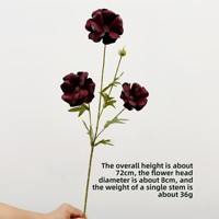 Bunga Peony Kupu-Kupu Warna Musim Gugur Vintage, Bunga Artifisial Bernuansa Gelap, Dekorasi Rumah, Rangkaian Bunga Latar Belakang Aula Pernikahan