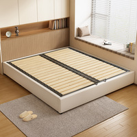 Cadre de lit plateforme moderne à profil bas avec rangement intégré en option, ensemble de chambre à coucher luxueux et élégant qui économise de l'espace