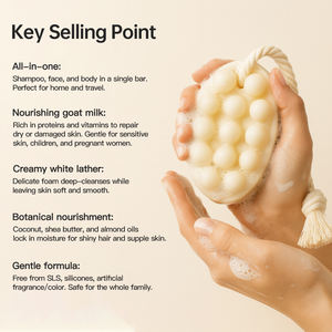 Saponetta Artigianale Naturale al Sego Lavorata a Freddo 120g per Massaggio Corpo Viso Capelli 3 in 1 - Product Image 2