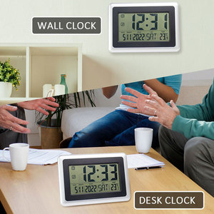 EMAF大型ディスプレイ日時月年日目覚まし時計室内温度ウォールテーブル電池式12/24Hデジタル時計 - Product Image 4