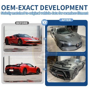 Cho Ferrari sf90 nâng cấp lên sf90 XX phía trước Bumper lắp ráp sideskirt phía sau khuếch tán động cơ nắp ca-pô mui xe dẫn đuôi ánh sáng BodyKit - Product Image 2