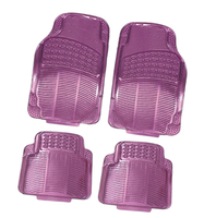 Lot de 4 tapis de sol universels noirs en aluminium robuste de 3 kg, antidérapants, rayés, épaisseur 2 mm, protection toutes saisons 1
