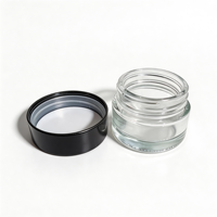 Pot en verre transparent à paroi épaisse, anti-odeur, à l'épreuve des enfants, pour concentrés, 3ml, 5ml, 7ml, 9ml, format MINI rond, personnalisé, pour emballage d'onguents